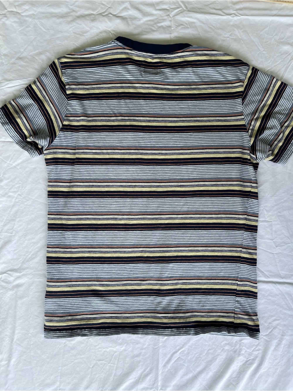 RVCA Striped Short-Sleeve Tee in Navy, Gray & Cream